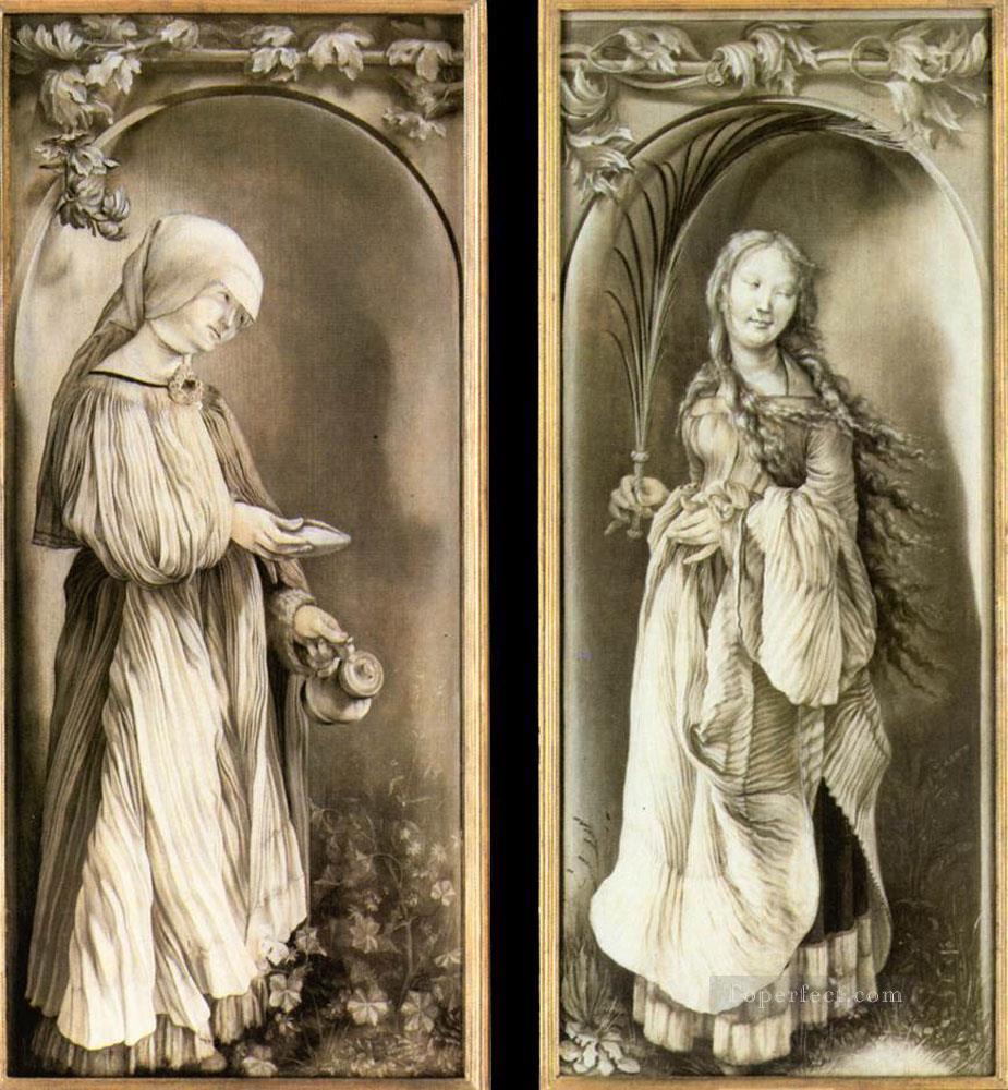 St Elizabeth and a Saint Woman with Palm Renaissance Matthias Grunewald Oil Paintings